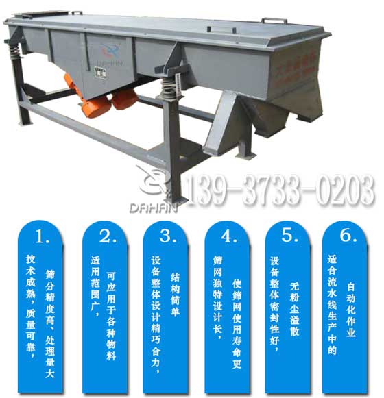 長(zhǎng)方形直線振動(dòng)篩特點(diǎn)